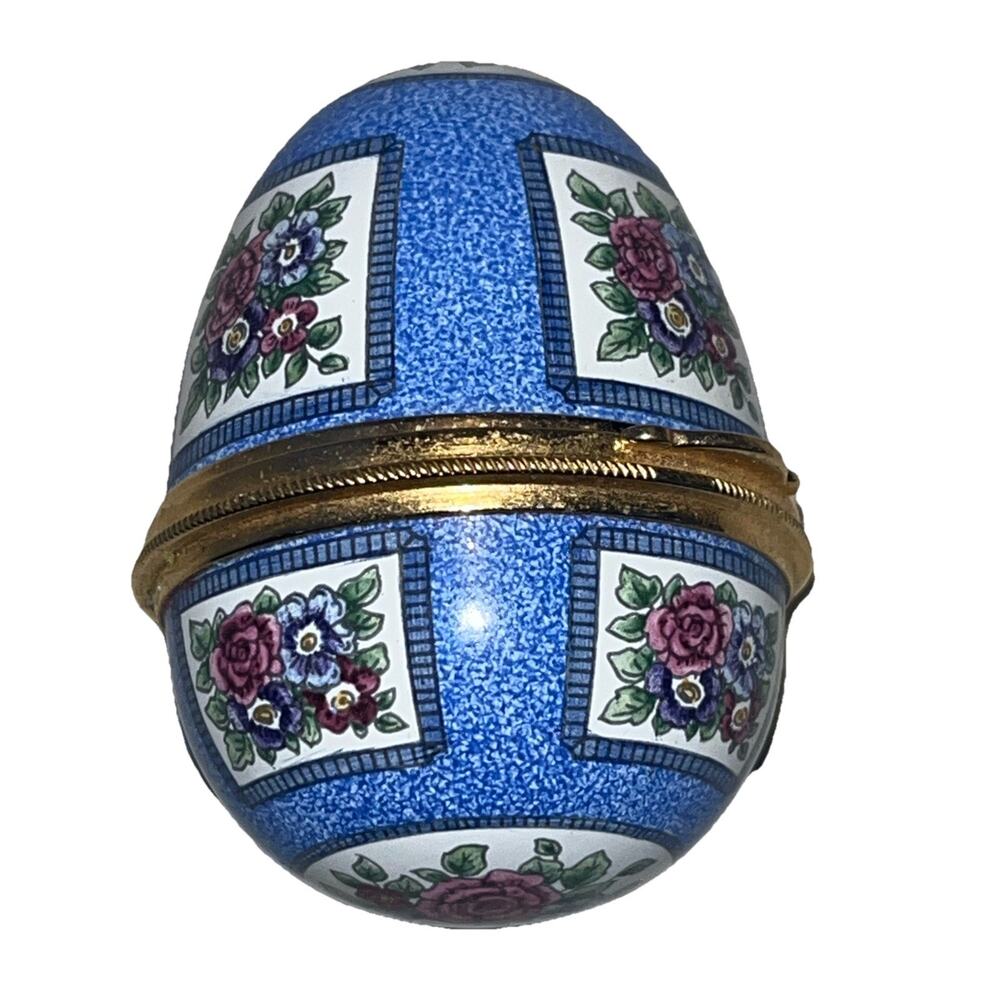 Staffordshire Enamel Egg Shaped Box - Picture 1 of 3